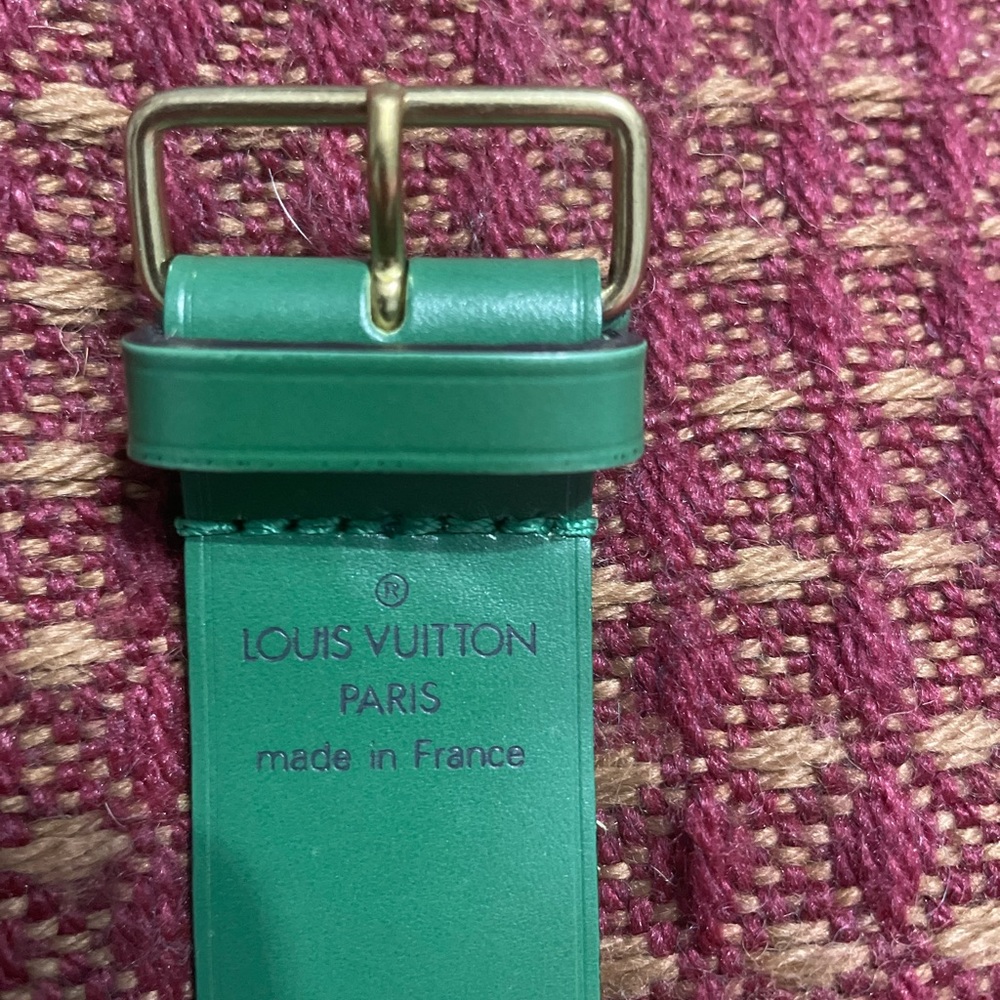 Louis Vuitton leather luggage loop, authentic like new